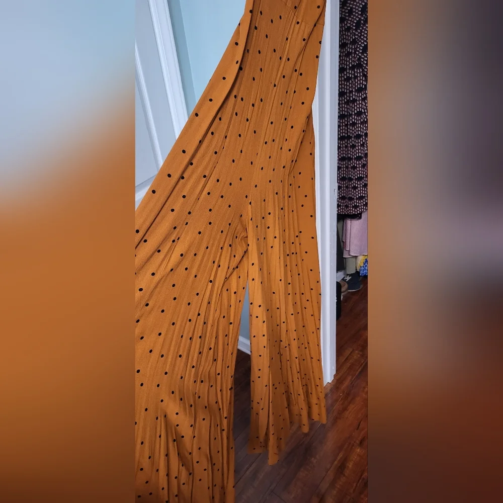 Free People Jamboree Jumpsuit Rust Combo Polka Dot Strappy Wide Leg xsmall - Picture 6 of 16